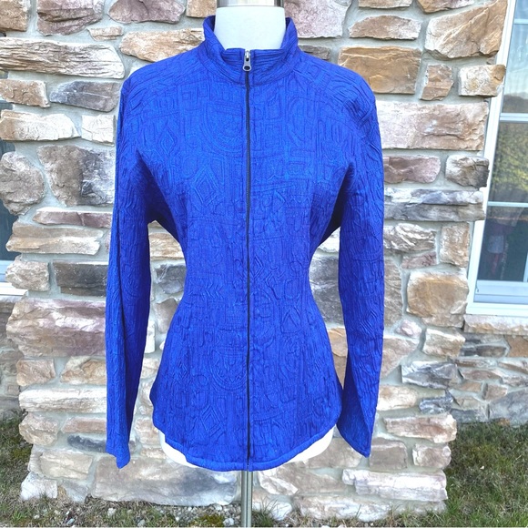 Chico’s Long Sleeve Full Zip Up Lightweight Blue Jacket Size 3 - Picture 6 of 16